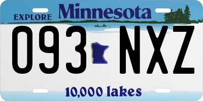 MN license plate 093NXZ