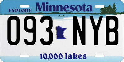 MN license plate 093NYB