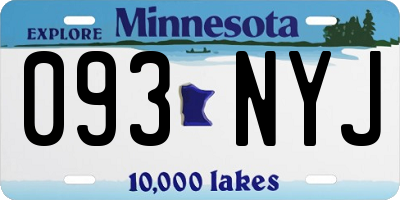 MN license plate 093NYJ