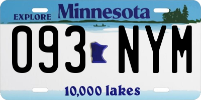 MN license plate 093NYM