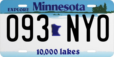 MN license plate 093NYO