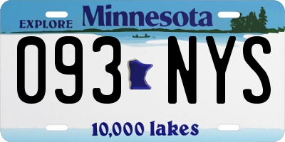 MN license plate 093NYS
