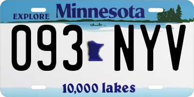 MN license plate 093NYV