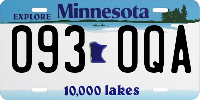 MN license plate 093OQA