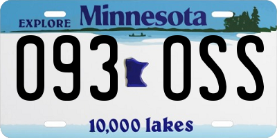 MN license plate 093OSS