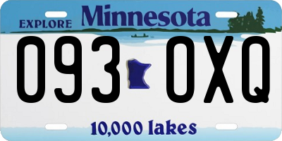 MN license plate 093OXQ