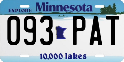 MN license plate 093PAT