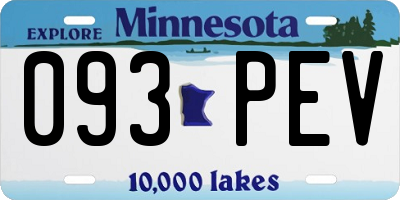 MN license plate 093PEV