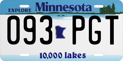 MN license plate 093PGT