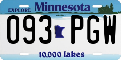 MN license plate 093PGW