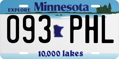 MN license plate 093PHL