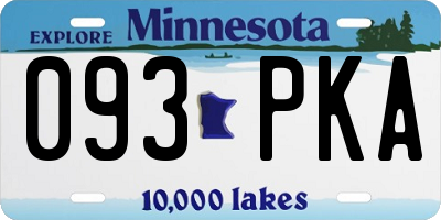 MN license plate 093PKA