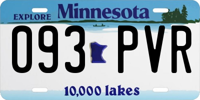 MN license plate 093PVR