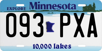 MN license plate 093PXA