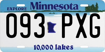 MN license plate 093PXG