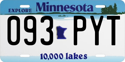 MN license plate 093PYT