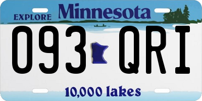 MN license plate 093QRI