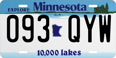 MN license plate 093QYW