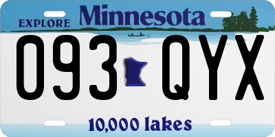 MN license plate 093QYX