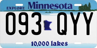 MN license plate 093QYY