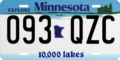 MN license plate 093QZC