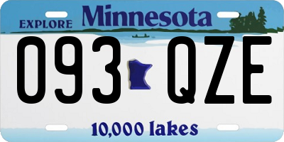 MN license plate 093QZE