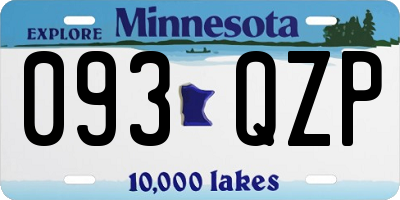 MN license plate 093QZP