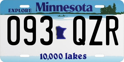 MN license plate 093QZR
