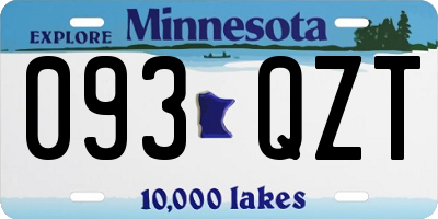MN license plate 093QZT