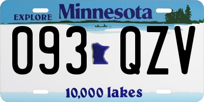 MN license plate 093QZV