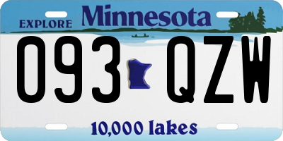 MN license plate 093QZW
