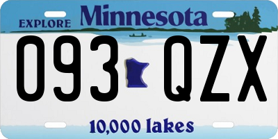 MN license plate 093QZX