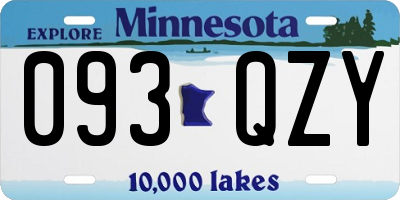MN license plate 093QZY