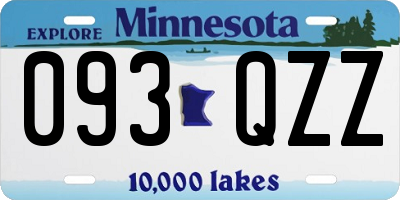 MN license plate 093QZZ