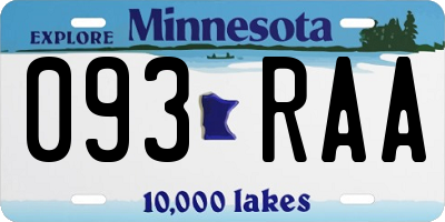 MN license plate 093RAA