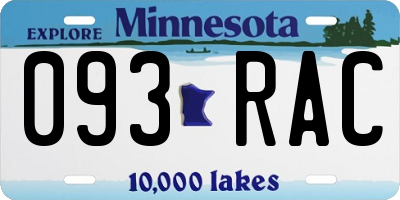 MN license plate 093RAC