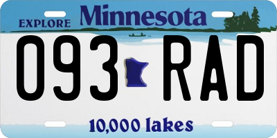 MN license plate 093RAD