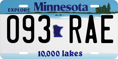 MN license plate 093RAE