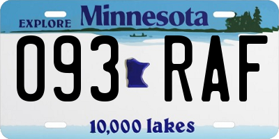 MN license plate 093RAF
