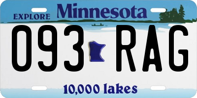 MN license plate 093RAG