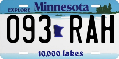 MN license plate 093RAH