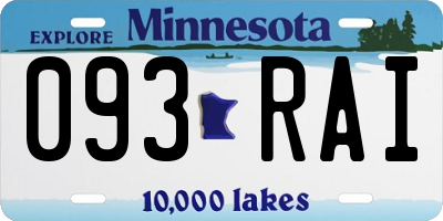 MN license plate 093RAI