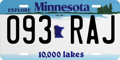 MN license plate 093RAJ