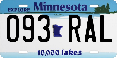 MN license plate 093RAL