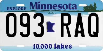 MN license plate 093RAQ