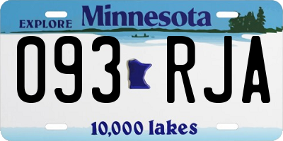 MN license plate 093RJA