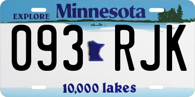 MN license plate 093RJK