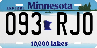 MN license plate 093RJO