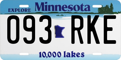 MN license plate 093RKE