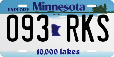 MN license plate 093RKS